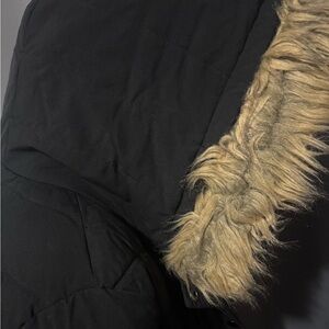 Black Jacket with Faux Fur Hood